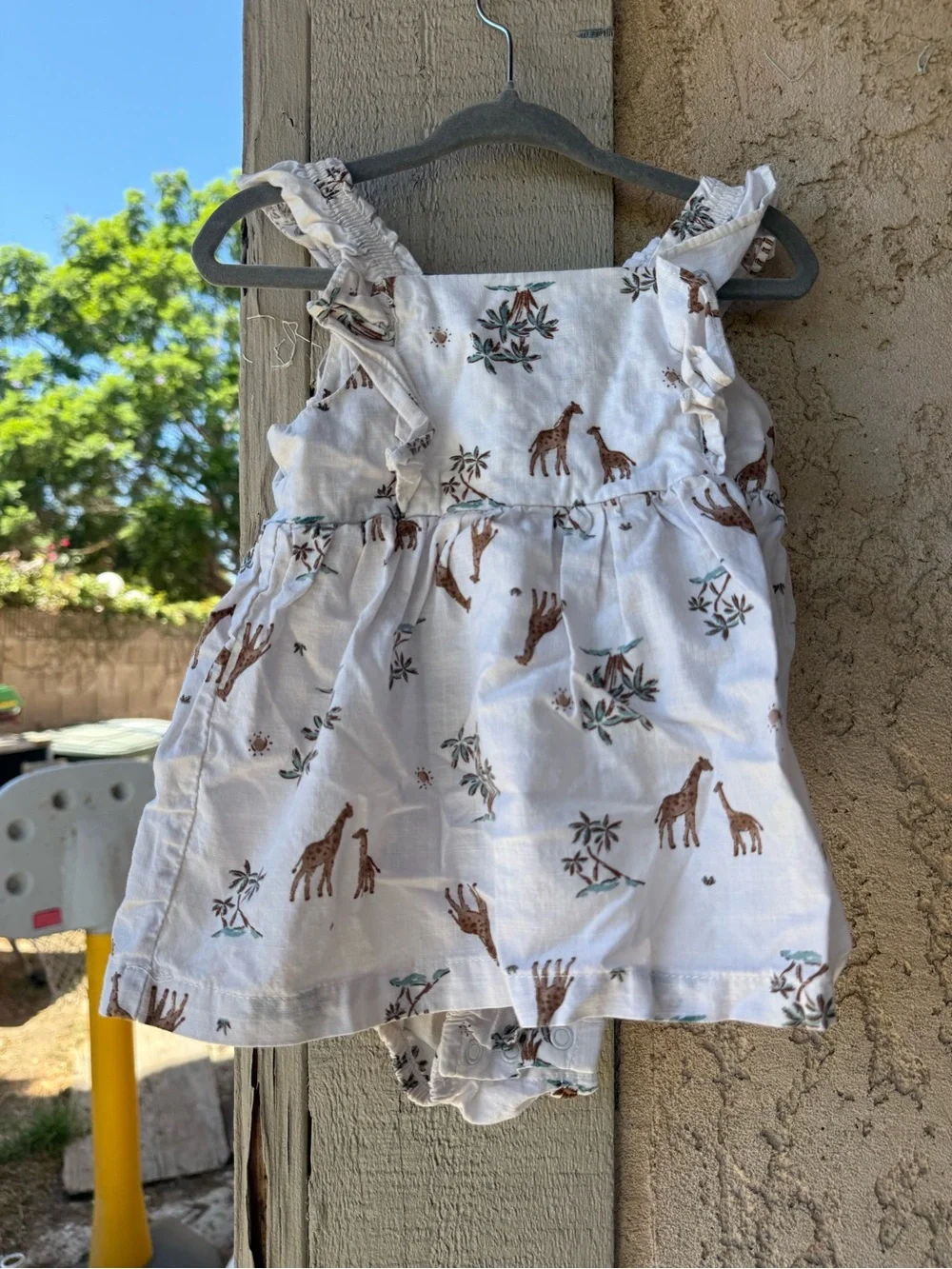 Carter's White Giraffe Print One-Piece